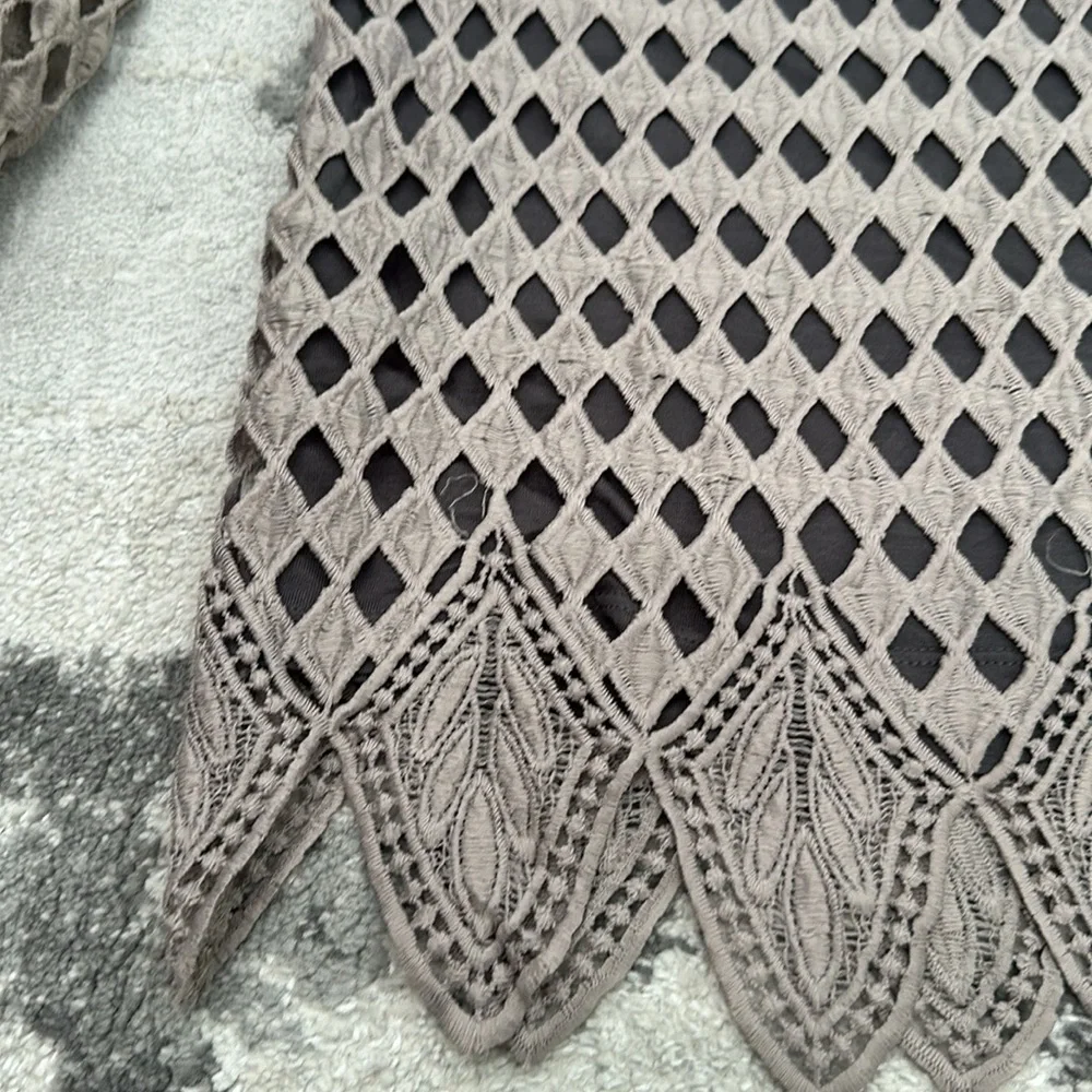Zara Gray lace knit open sweater